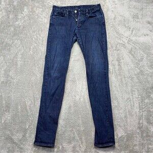 Emporio Armani Jeans Men's 30x34 Blue Denim Slim Fit Selvedge Button Fly